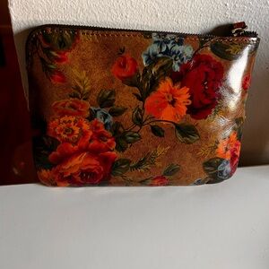 Floral Leather Clutch